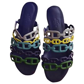 Hermès Sandalen Türkis