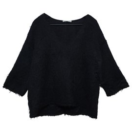 Autre Marque Gembalies Oversize Mohair Pullover Schwarz M Schwarz
