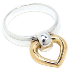 Hermès Hermes Silver 18K Heart Ring Prata Dourado