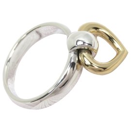 Hermès-Hermes Silver 18K Heart Ring-Silvery,Golden