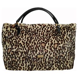 Moschino Cheap And Chic Bolsa grande em pele ecológica animalier Marrom Preto Bege