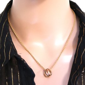 Cartier-cartier 18K Gold 750 Trinity Ring Charms Necklace-Golden