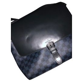 Louis Vuitton Damier Cobalt Newport Messenger Bag Black Leather Other