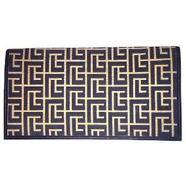 PIERRE BALMAIN Monogramm Brieftasche Weiß Blau