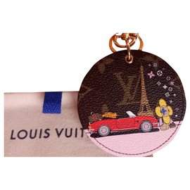 Louis Vuitton-Taschenanhänger und Schlüsselring. Doppelfunktion.-Rot