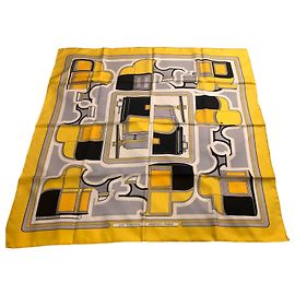 Carré Hermès - Les Coupés - signed F. from La PERRIERE Yellow