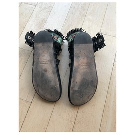 Isabel Marant-Très bon état sandales style boho Isabel Marant-Noir,Vert