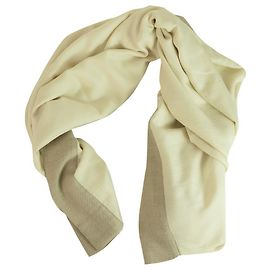 AGNONA Bufanda grande rectangular en cachemir y seda crema y beige Pasmina Beige Crudo