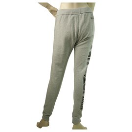 Philipp Plein-Philipp Plein Gray Black Logo Sweatpants trousers pants size S-Grey