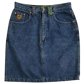 Saia jeans MCM azul de algodão Azul