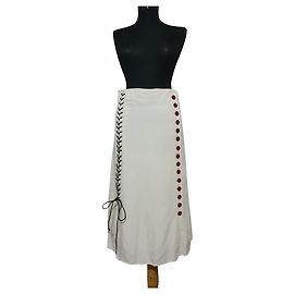 Jupe midi By Malene Birger Blanche Multicolore Viscose Lin Blanc Multicolore