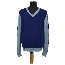 Autre Marque Altai Cashmere Pullover mit Rautenmuster blau Blau