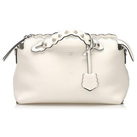 Fendi-Cartable en cuir Fendi By The Way blanc-Blanc