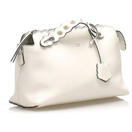 Fendi-Cartable en cuir Fendi By The Way blanc-Blanc