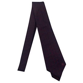 Cravatta Chanel in seta rosso scuro Bordò