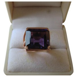 Autre Marque-Custom made rose gold and amethyst ring-Purple