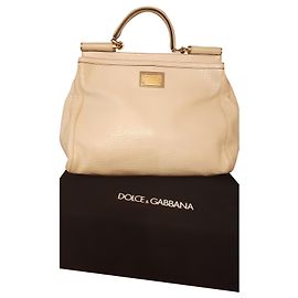 Dolce & Gabbana Bolsa Sicily de couro creme Cru