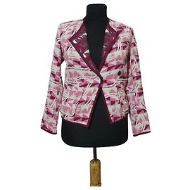 Blazer Maje Rosa e Roxo de Algodão e Viscose Tamanho 36 Rosa Multicor Roxo