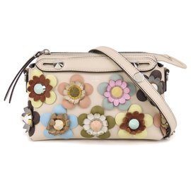 Fendi-Sac bandoulière en cuir blanc Flowerland By The Way Fendi-Blanc,Multicolore