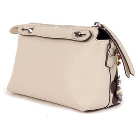 Fendi-Sac bandoulière en cuir blanc Flowerland By The Way Fendi-Blanc,Multicolore