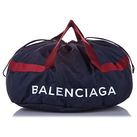 Balenciaga Black S Wheel Reisetasche aus Nylon Schwarz Blau Marineblau