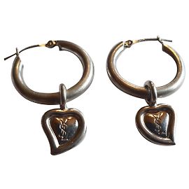 Pendientes de aro Yves Saint Laurent en plata con corazón Plata