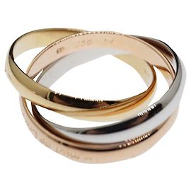 Le Must De Cartier Trinity Ring 18Anel de Ouro K Prata Rosa Dourado