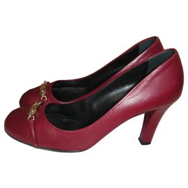 Prada-Heels-Dark red