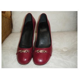 Prada-Heels-Dark red