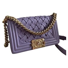 Bolsa Chanel Boy Mini Paris-Versailles Roxo Lavanda Gold hardware