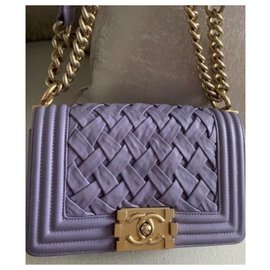 Chanel-Chanel Boy Mini Paris-Versailles bag-Purple,Lavender,Gold hardware