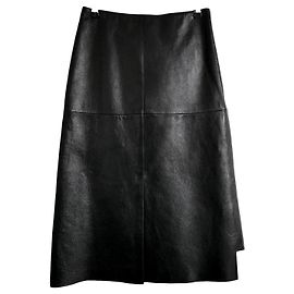 Joseph Sidena-Shiny Black Leather Skirt Black