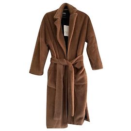 Zara Camel fluffy coat with belt Gr. XXL new with label Cognac