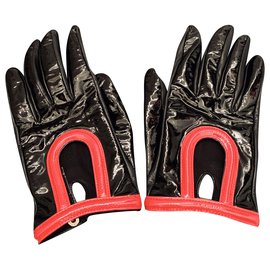 Prada Luvas Preto Vermelho