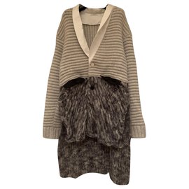 Vionnet Mohair Coat Grey Grey