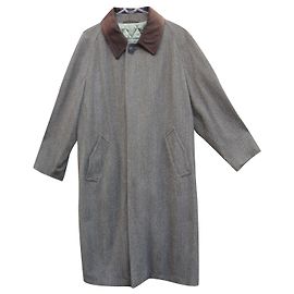 Hugo Boss brown wool herringbone coat size 44 Brown