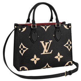 Pre-Owned Louis Vuitton LOUIS VUITTON ON THE GO GM Tote Bag Shoulder  Monogram Implant Leather Black Handbag M44925 (Good) 
