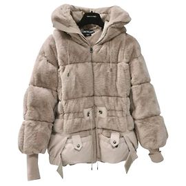 Jaqueta boa acolchoada de castor falso da Tom Ford Sz.S Rosa