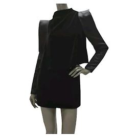 Tom Ford Miniabito Maniche Aperte in Velour Nero Tg 40 Nero