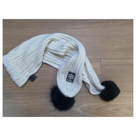 Fendi-Sciarpa maglia Fendi-Bianco,Crema