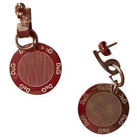 Orecchini Dolce & Gabbana con logo in metallo argento Argento