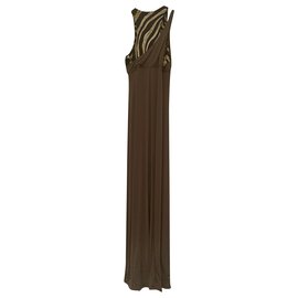 Just Cavalli-long dress-Light brown