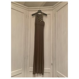 Just Cavalli-long dress-Light brown