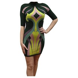 Robe en laine à motifs Versace Multicolore