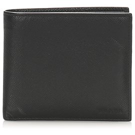 Prada-Prada Black Saffiano Bifold Wallet-Black