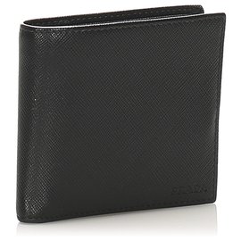 Prada-Prada Black Saffiano Bifold Wallet-Black