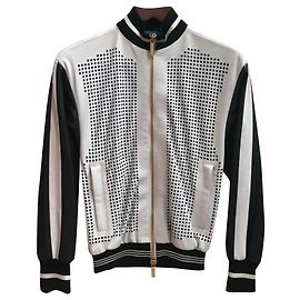 Casaco Emanuel Ungaro de couro branco e preto 38 IT Branco