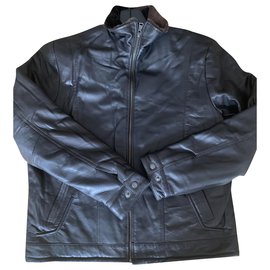 Autre Marque Dunkelbraune Lammfelljacke Braun