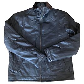 Autre Marque Giacca in pelle di agnello marrone scuro Marrone
