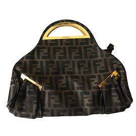 Fendi Monogram Canvas Handbag Brown Brown